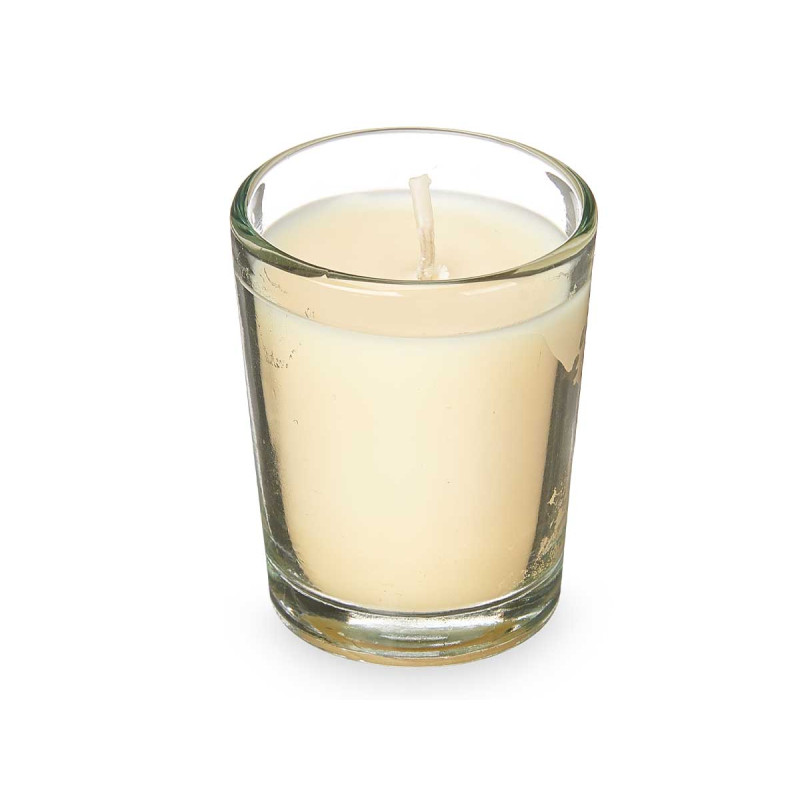 CONJ 6 VELAS COPO VIDRO BAUNILHA