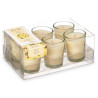 SET 6 VELAS VASO VIDRIO VAINILLA
