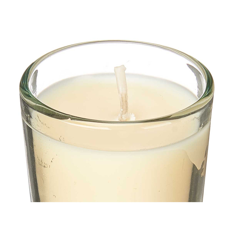 SET 6 VELAS VASO VIDRIO VAINILLA