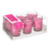 SET 6 VELAS VASO VIDRIO ORQUIDEA