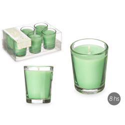 CONJ 6 VELAS COPO VIDRO JASMIM