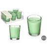 SET 6 VELAS VASO VIDRIO JAZMIN