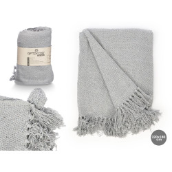 MULTIUSOS POMPON GRIS 180X220CM