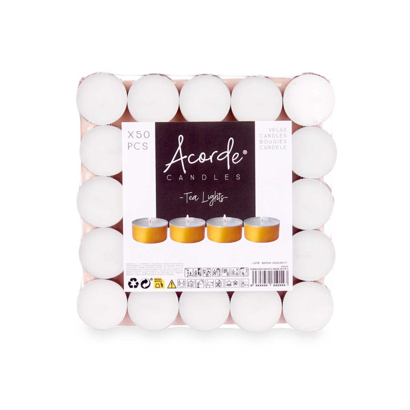 SET 50 TEALIGHTS 4 HORAS ORO