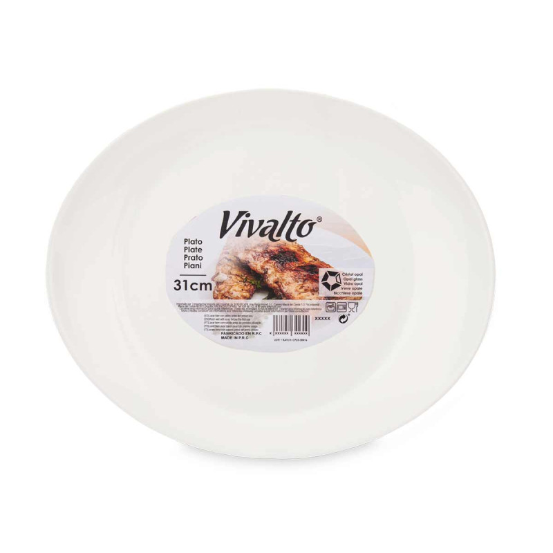 PLATO CARNE OPAL OVALADO 31CM 