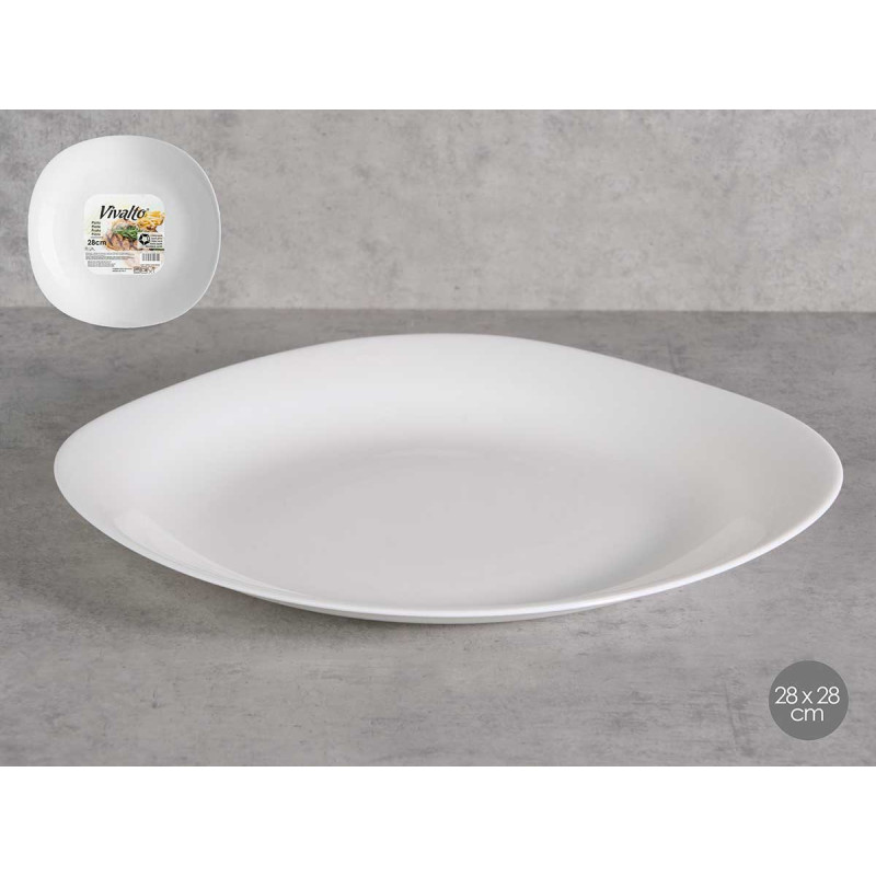 SQUARED DINNER PLATE OPAL 28CM