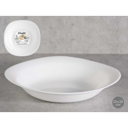 SQUARED SOUP PLATE OPAL 23CM