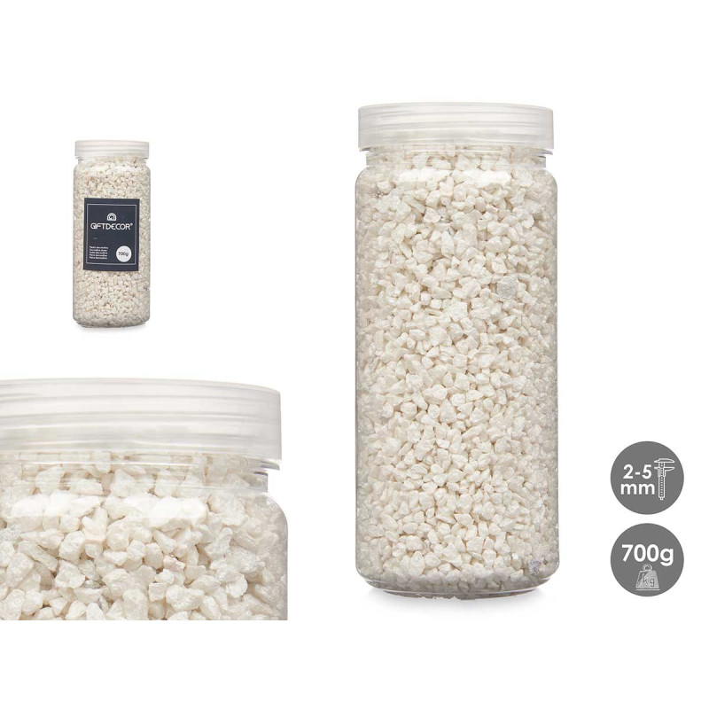 2 5 MM METALLIZED STONE JAR 700G WHITE