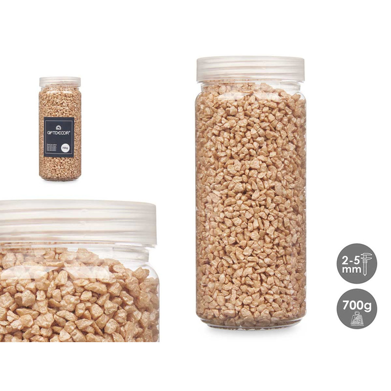 2 5 MM METALLIZED STONE JAR 700G BEIGE