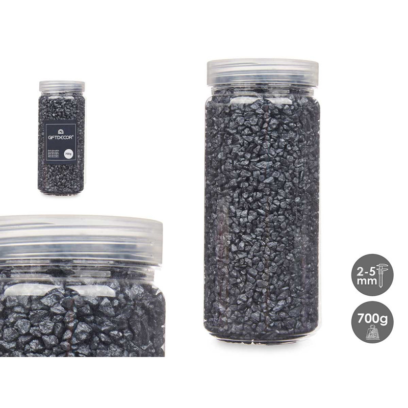 2 5 MM METALLIZED STONE JAR 700G BLACK