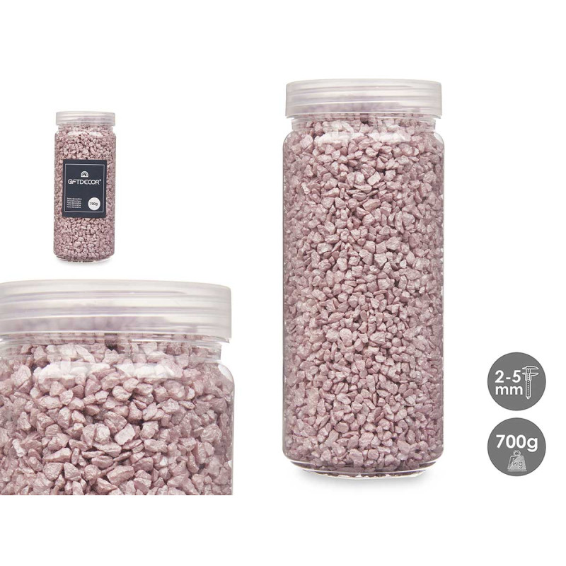 2 5 MM METALLIZED STONE JAR 700G PINK