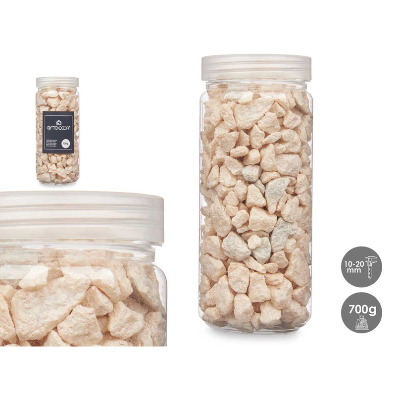 10 20 MM METALLIZED STONE JAR 700G CREAM COLOUR 