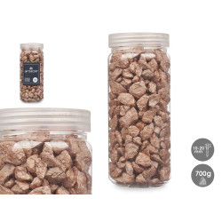 10 20 MM METALLIZED STONE JAR 700G BROWN