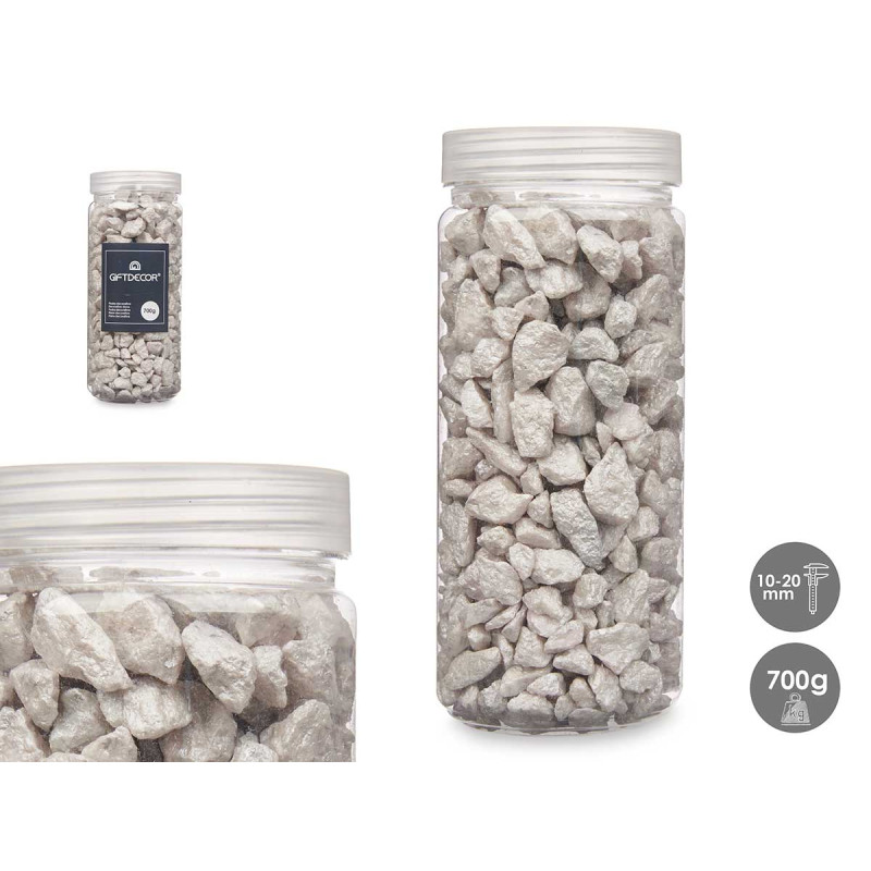 10 20 MM METALLIZED STONE JAR 700G GREY