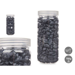 PEDRA DECORATIVA 10 20 MM METALIZADO 700G PRETA