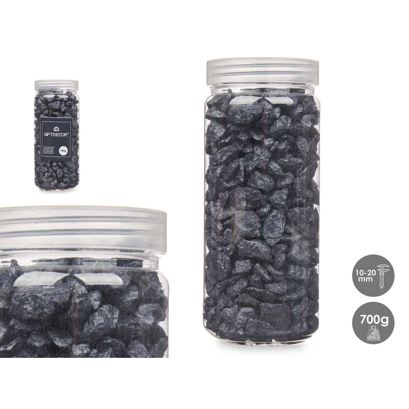 BOTE PIEDRA 10 20 MM METALIZADA 700G NEGRO