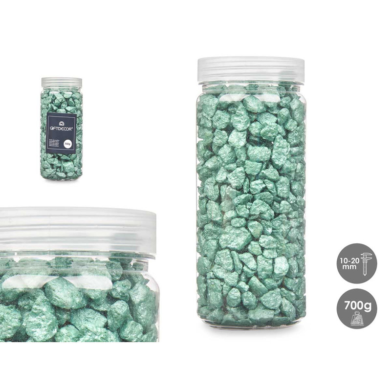 POT PIERRE 10 20 MM MÉTALLISÉE 700G MENTHE