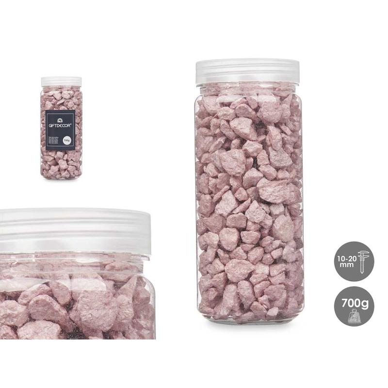 10 20 MM METALLIZED STONE JAR 700G PINK