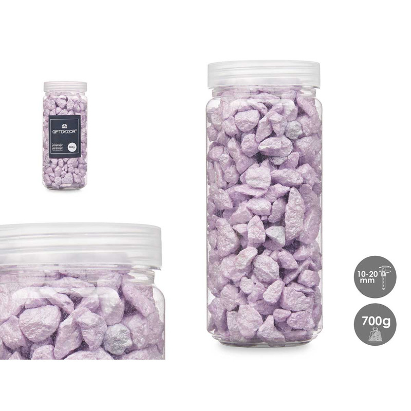 POT PIERRE 10 20 MM MÉTALLISÉE 700G LILAS