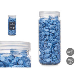 10 20 MM METALLIZED STONE JAR 700G BLUE