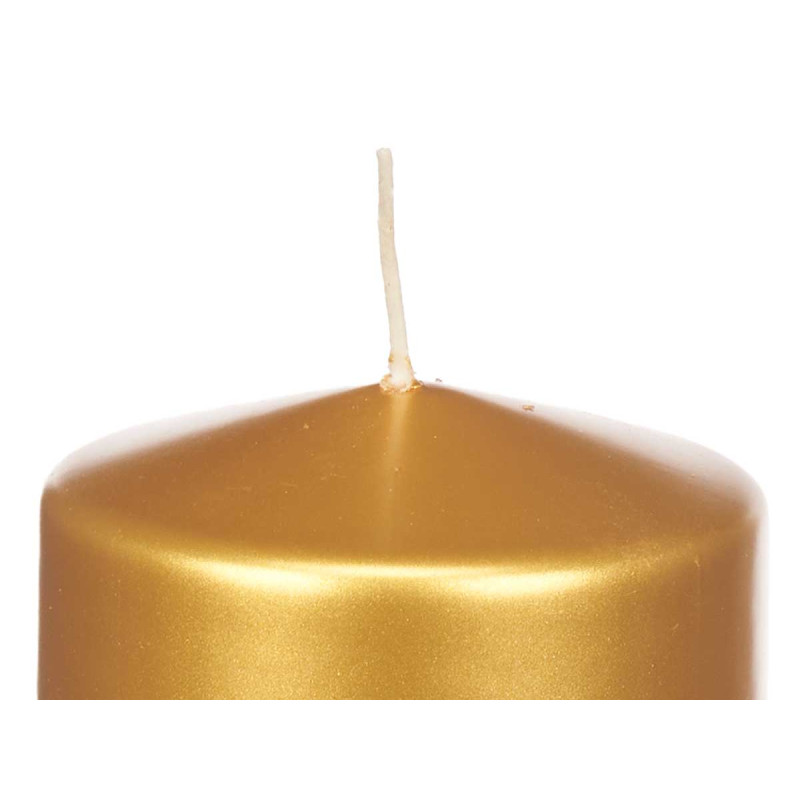 WIDE PILLAR CANDLE GOLD 8CM 