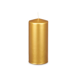 WIDE PILLAR CANDLE GOLD 8CM 