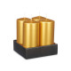 WIDE PILLAR CANDLE GOLD 8CM 