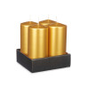 WIDE PILLAR CANDLE GOLD 8CM 