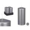 WIDE PILLAR CANDLE SILVER 8CM 