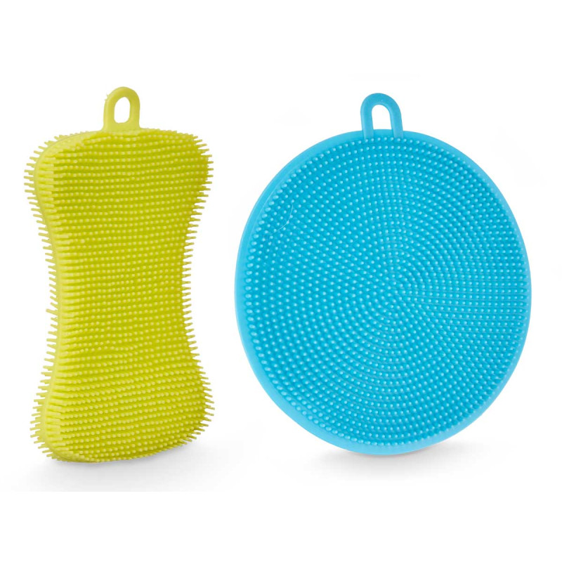 SET 2 SILICONE SCOURING PADS 