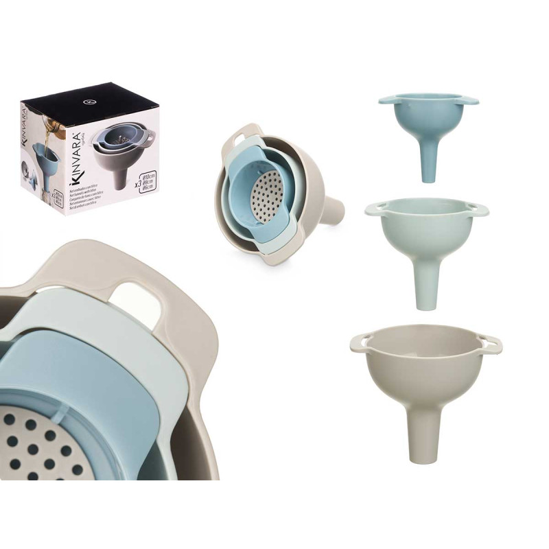 SET 3 EMBUDOS PLASTICO CON FILTRO