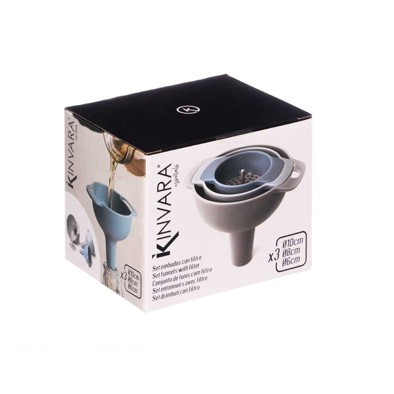 SET 3 EMBUDOS PLASTICO CON FILTRO