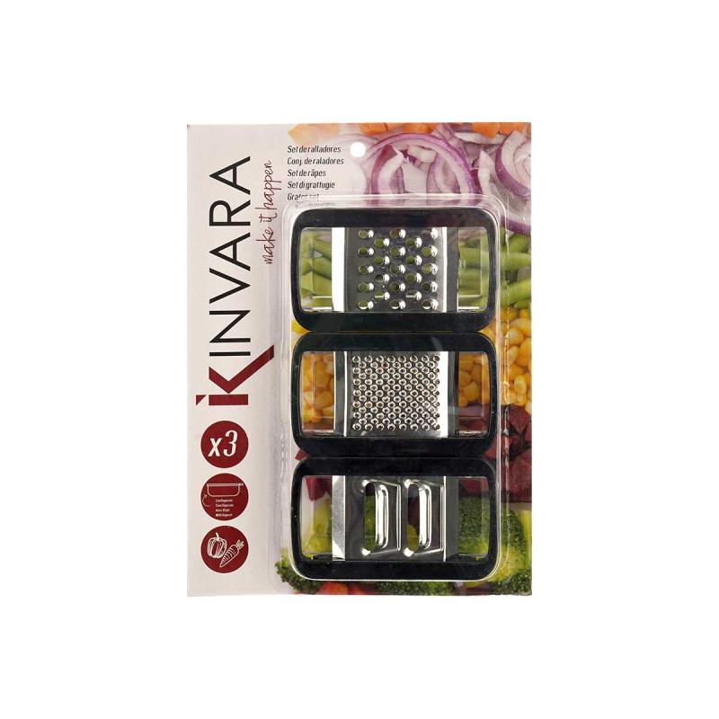 SET OF 3 GRATERS WITH SMALL CONTAINER
