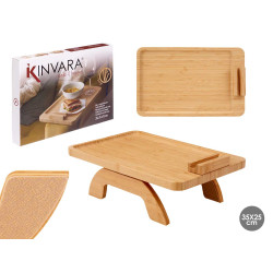 MESA DE BAMBU PARA BRAÇO DE SOFA 35CM