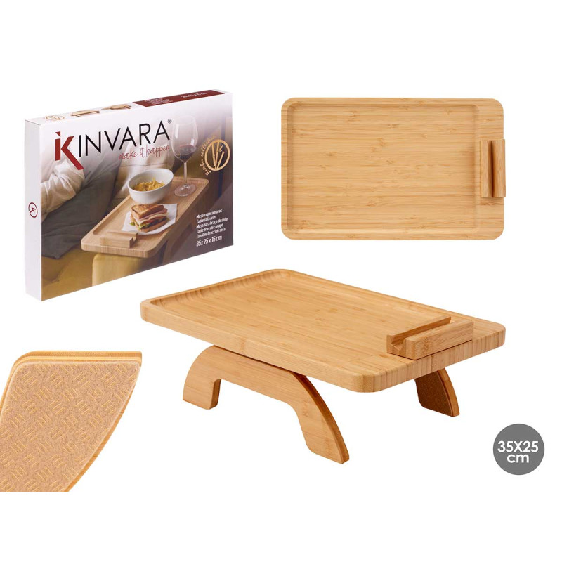 MESA DE BAMBU PARA BRAÇO DE SOFA 35CM