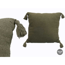 COUSSIN POMPON VERT 45X45CM