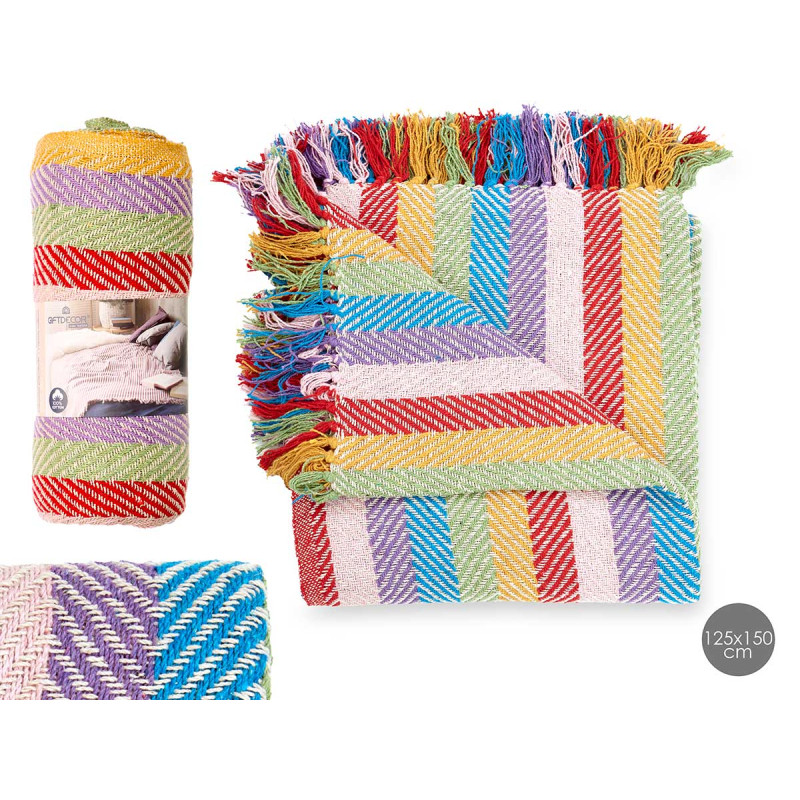 COUVERTURE MULTI-USAGES MULTICOLORE 125X150 CM