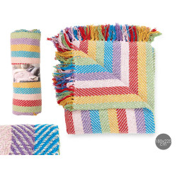 COUVERTURE MULTI-USAGES MULTICOLORE 180X220 CM