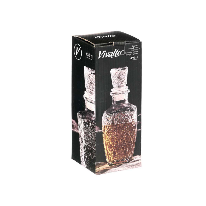 CARAFE  LIQUEUR SCULPTÉE ÉTOILE 450ML