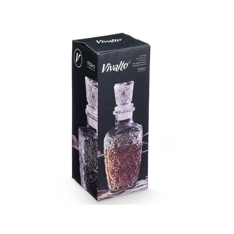 CARAFE  LIQUEUR SCULPTÉE ÉTOILE 750ML