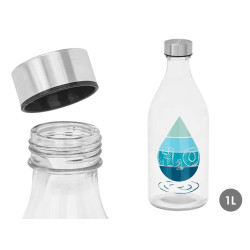 BOUTEILLE AVEC BOUCHON EN ACIER H2O  1000ML