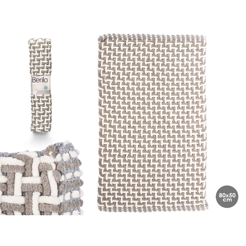BATHROOM RUG GREY 50X80CM 