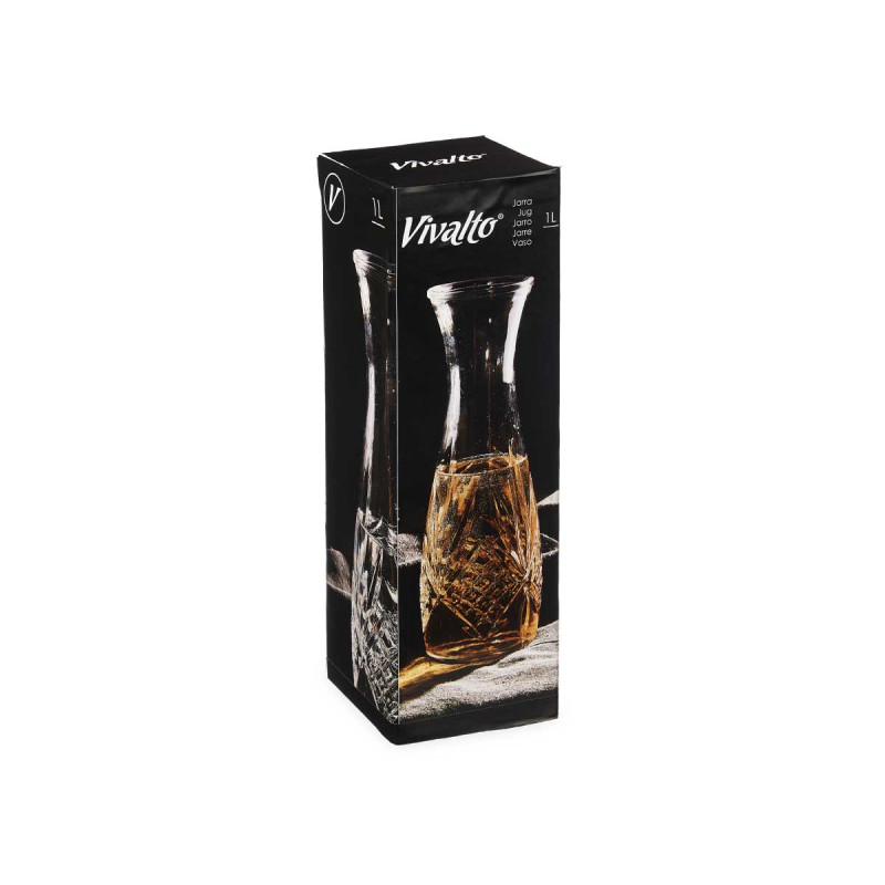 CARAFE SCULPTÉE LOSANGES SANS POIGNÉE 1000ML