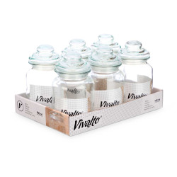 ROUND SMOOTH GLASS JAR WITH LID 900ML