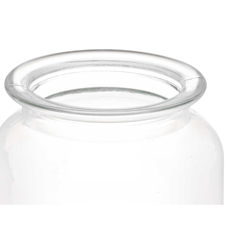 FRASCO REDONDO DE VIDRO LISO TAMPA DE VIDRO 1200ML