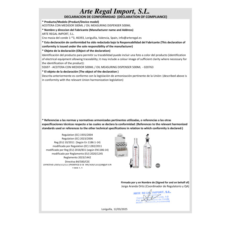 ACEITERA CON MEDIDOR 500ML
