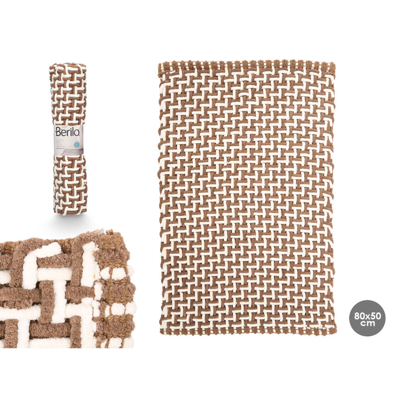 TAPPETO BAGNO MARRONE 50X80CM