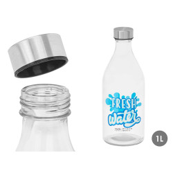 BOUTEILLE BOUCHON EN ACIER FLEURS 1000ML