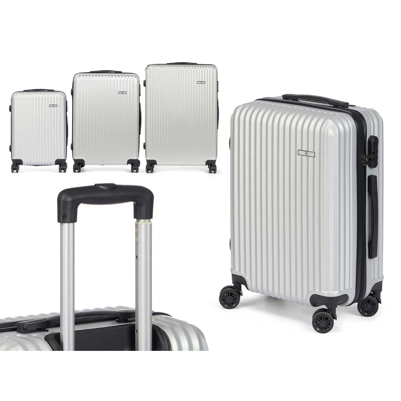 SET 3 VALIGIA NASTRO ABS GRIGIO CHIARO