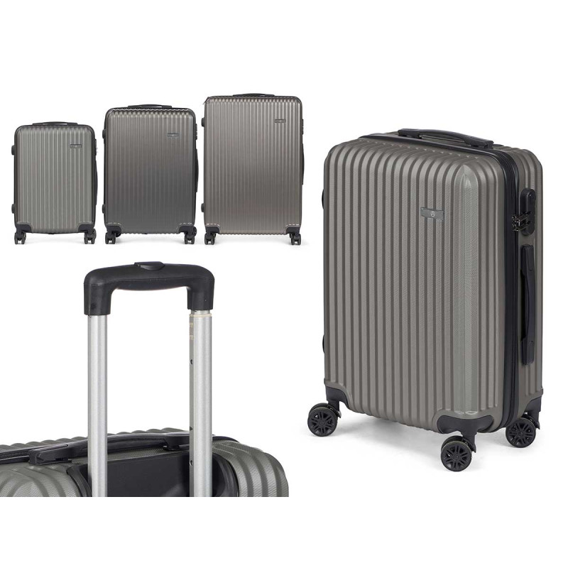 SET 3 VALIGIA NASTRO ABS GRIGIO SCURO 